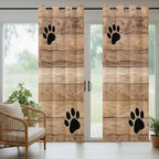 Wood Grain Outdoor Curtains for Patio Claws Animals Wooden Brown Waterproof - Image 6