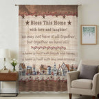 Farmhouse Sheer Curtains 72 Inch Length Brown Country Star Berry Vintage Wood - Image 3