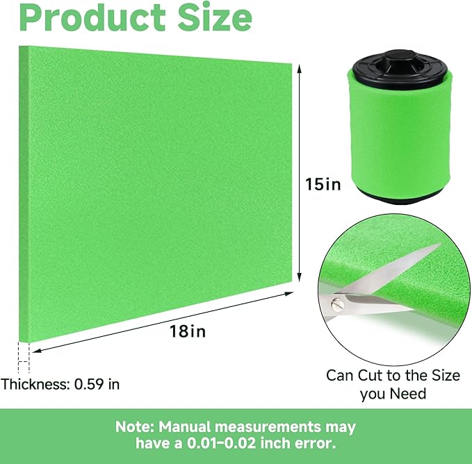 Washable Foam Filter Material for Uni Filter BF-1 BF1, 65-PPI Motorcycle Foam - Image 2