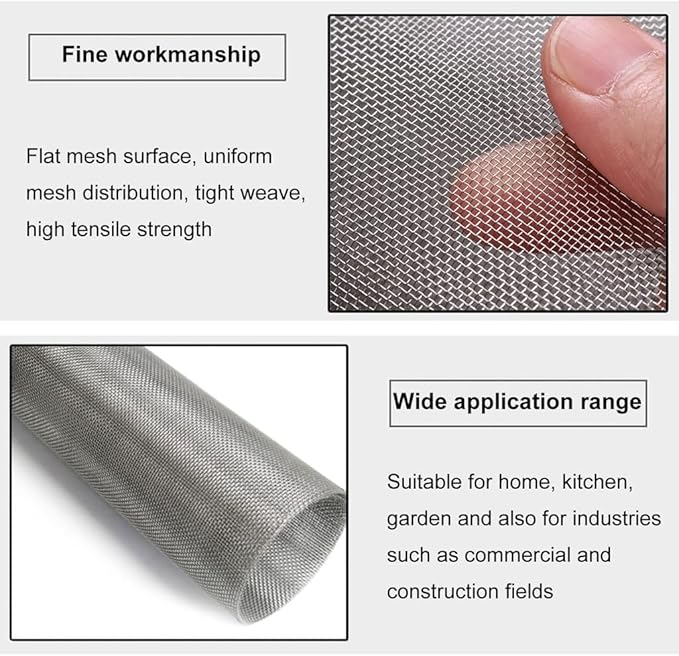 MRYBD 304 Stainless Steel Woven Wire Mesh Small 1mm Hole Fine Wire Mesh - Image 7