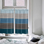 Retro Farm Blue Gray Wood Grain Window Valance Curtains, Rustic Wooden Plank - Image 7