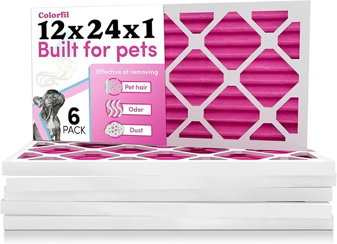 Colorfil 12x24x1 Air Filter | Made in the USA | Color Changing | Remove Cat and by ColorfilAirFilters