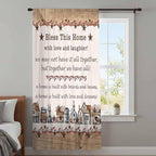 Farmhouse Sheer Curtains 96 Inch Length Country Star Barn Berry Brown Wood - Image 4