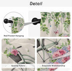 Farmhouse Spring Kitchen Curtains, Retro Bicycles Flowers Vines Butterfly Light - Image 9