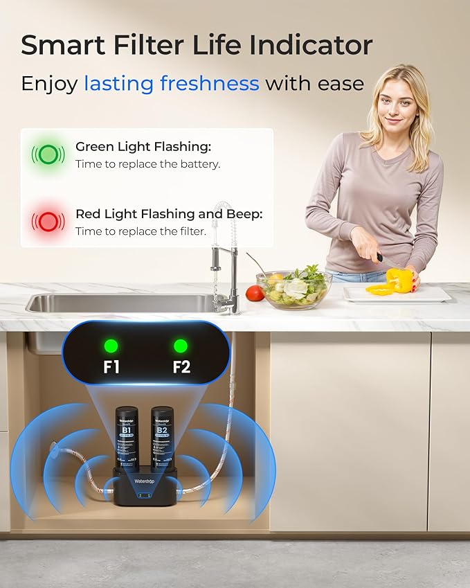 Waterdrop DLA Under Sink Water Filter, No Drilling Required, Bad Taste/Odor - Image 4