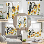 Retro Farmhouse Floral Kitchen Curtains 45 Inch Length, Short Cafe Window - Image 7