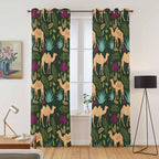 2 Panel Kitchen Cafe Curtains, Retro Desert Camel Sunlight Filtering Nature Air - Image 2