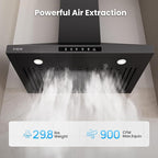 Wall Mount 36 Inch Range Hood 900 CFM, Ductless/Ducted Convertible, 3-speed - Image 2