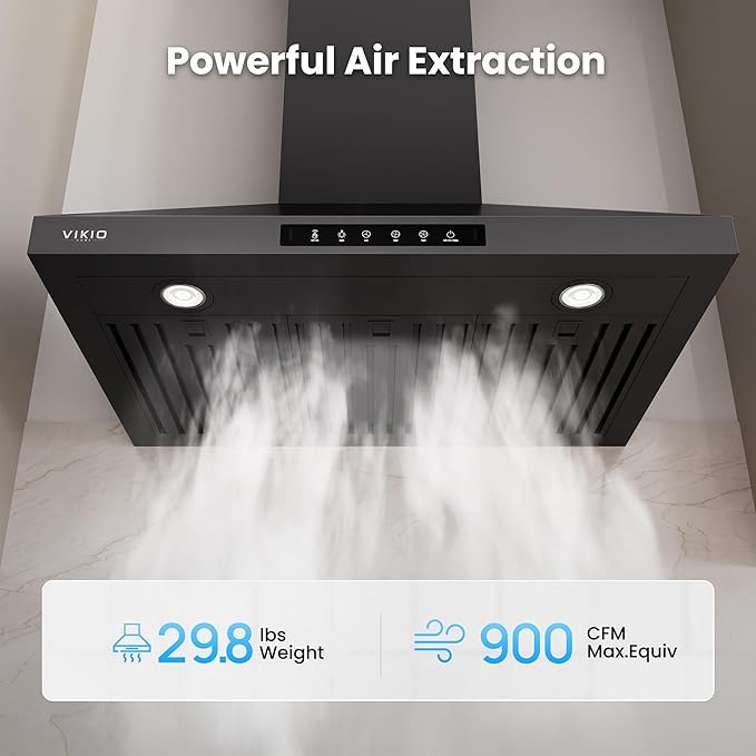 Wall Mount 36 Inch Range Hood 900 CFM, Ductless/Ducted Convertible, 3-speed - Image 2