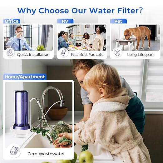iSpring CKC1C-PF 2.5" x 10" Countertop Water Filter, SGS Tested Filter - Image 6
