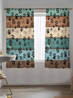 Sheer Curtains 63 Inch Length, Vintage Farmhouse Country Wooden Grain Privacy - Image 5