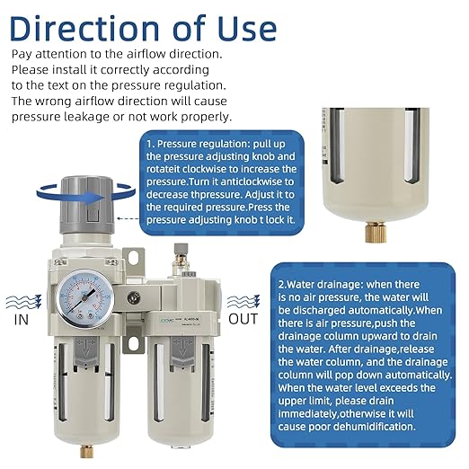 3/4" NPT Air Compressor Filter Regulator Lubricator Unit, air Pressure Regulator - Image 4