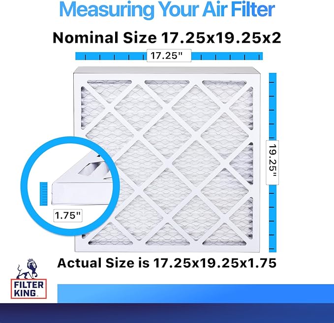 Filter King 17.25x19.25x2 Air Filter | 12-PACK | MERV 8 HVAC Pleated A/C - Image 2