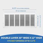 30x12 Return Air Grille, Return Air Vent Cover - Image 2