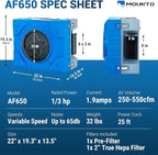 MOUNTO 550cfm Hepa Air Scrubber Industrial Air Cleaner- 550cfm Portable Air - Image 3