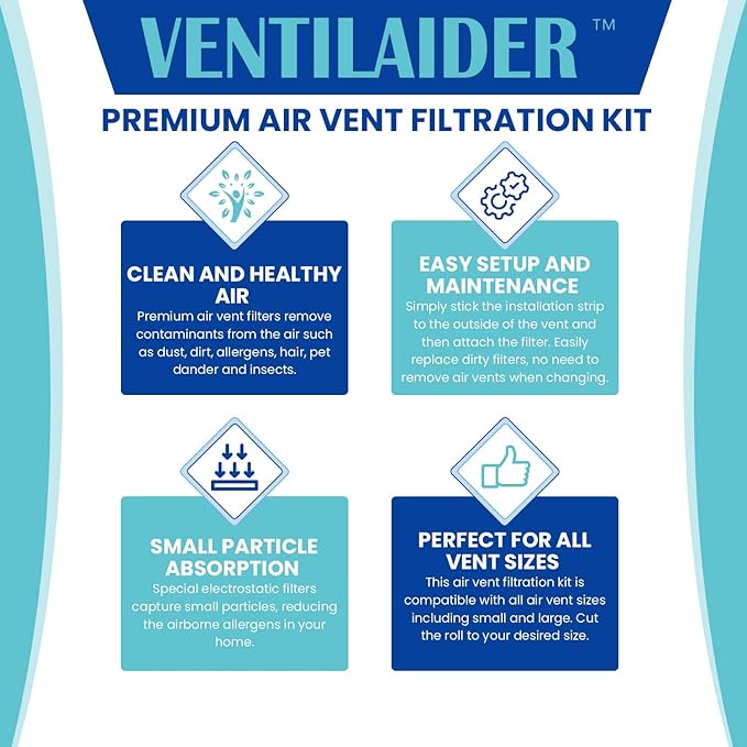 Complete Air Vent Register Filter Set Cut To Fit Any Size 16" x 60" & 50" - Image 4