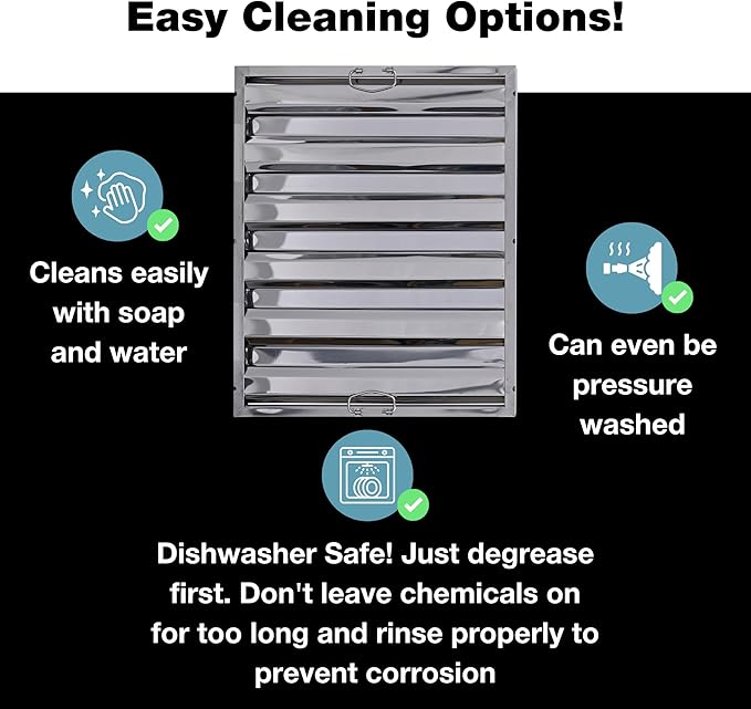 25" x 20" Stainless Steel Commercial Hood Filter – Dishwasher Safe, Welded - Image 7