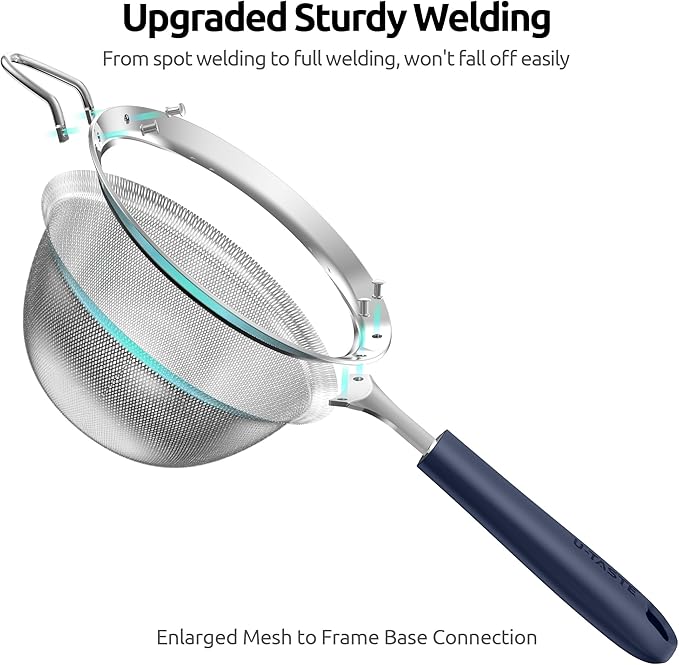U-Taste Medium Fine Mesh Strainer: 18/8 Stainless Steel 4.73in 30 Mesh Kitchen - Image 8