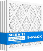 20x25x1 Furnace Air Filters, MPR 1900 & FPR 10, MERV 13 Pleated Air Filter by Chenzhit