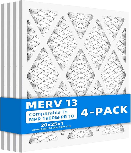 20x25x1 Furnace Air Filters, MPR 1900 & FPR 10, MERV 13 Pleated Air Filter by Chenzhit