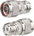 2 Pack N Male to UHF Female SO-239 Connector Adapter N Connector to PL-259 by MOOKEERF