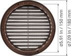 Brown 6" Inch Round Ventilation Grille - Image 5