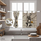 Funny Farm Animals Kitchen Curtains 24 Inch Length, Small Window Curtains Tab - Image 5