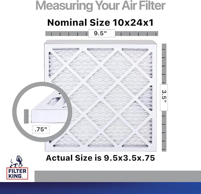 Filter King 10x24x1 Air Filter | 4-PACK | Carbon MERV 8 HVAC Pleated A/C - Image 2