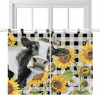 Retro Sunflowers Bedroom Curtains 63 Inch Length, Window Curtains Tab Top by Unknown