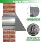 10 Inch Hooded Wall Vent with Screen and Damper, Outdoor Wall Exhaust Vent - Image 6