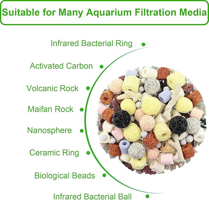 10 Pcs 10" x 7" Aquarium Filter Media Bags, Fish Tank Media Mesh Filter Bags - Image 2