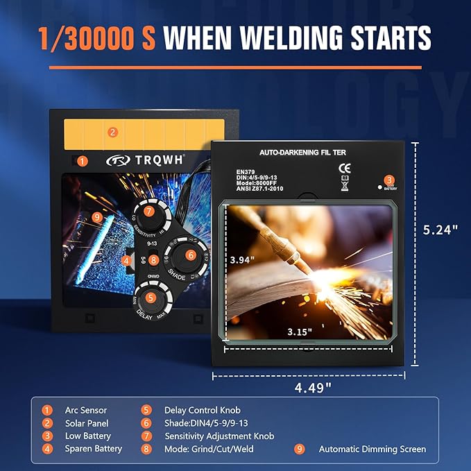 TRQWH Auto Darkening Welding Lens - Image 4