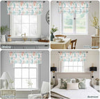 Teal Seahorse Starfish Sheer Valance Curtains, Summer Beach Coral Shell Board - Image 9