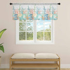 Summer Beach Sheer Valance Curtains, Ocean Colorful Coral Shell Seaweed - Image 4