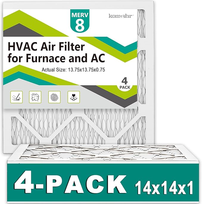 14x14x1 Air Filter MERV 8, HVAC/Furnace AC Filter Replacement, Dust by Komashr