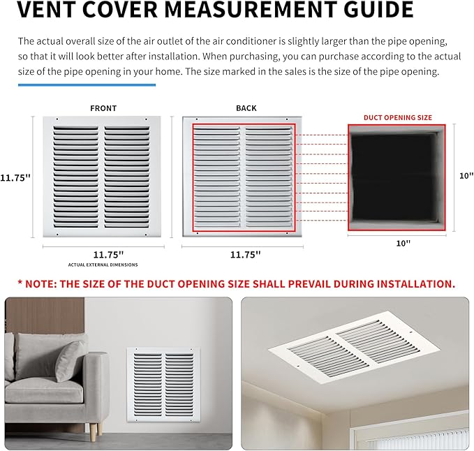 10x10 Vent Cover, Air Return Vent Cover, Flat Vent Cover, Rejillas De Aire - Image 4