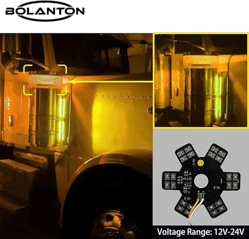 2PCS Air Cleaner LED Light 5" Truck Decorative Hex Style Air Filter Lamp - Image 2