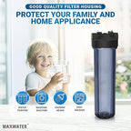 Max Water Whole House Water Filter Housing, Fits 20" x4.5" Big Filter Blue - Image 7