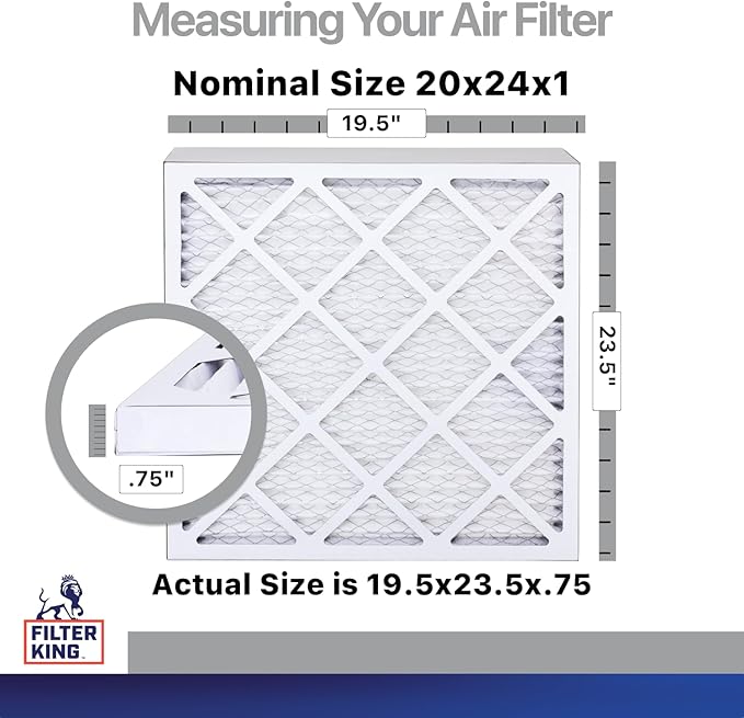 Filter King 20x24x1 Air Filter | 4-PACK | Carbon MERV 8 HVAC Pleated A/C - Image 2