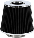 PTNHZ Universal Balck 2.5" 63mm High Flow Cold Air Intake Cone Air Filter Power by PTNHZ+RACING