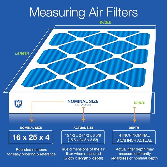 Nordic Pure 16x25x4 Pleated Air Filters MERV 7 Plus Carbon 6 Pack - Image 2