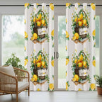 Lemon Outdoor Curtains for Patio Lemons Baskets Summer Tropical Plant Wood - Image 6