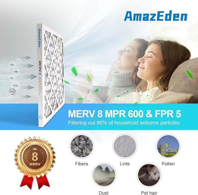 14x14x1 Air Filter 6 Pack HVAC AC Furnace Air Filters 14x14 Pleated Dust - Image 2