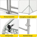 9.8X6.5x6.5FT, Large Walk in Chicken Run Pen Cage, Metal Coop Clearance - Image 4