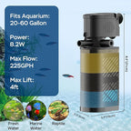 Aquarium Filter for 20-60 Gallon Tanks, Internal Fish Tank Filter, Powerful - Image 7