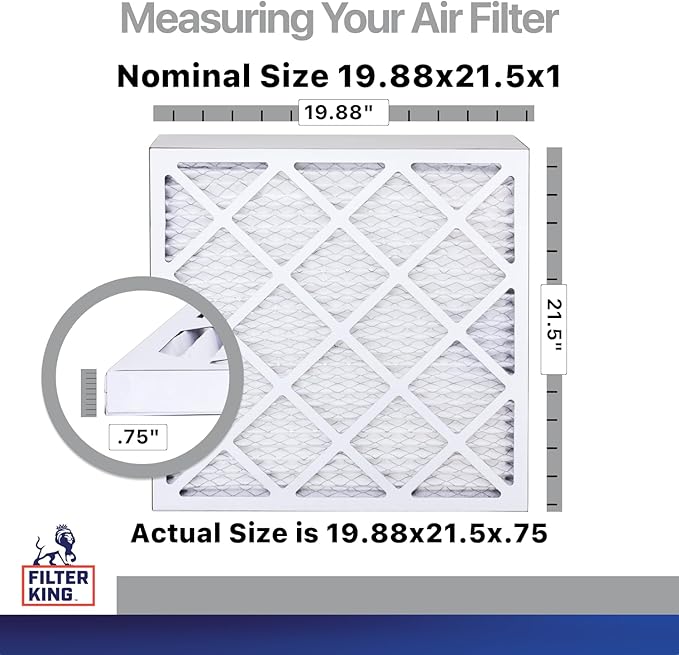 Filter King 19.88x21.5x1 Air Filter | 4-PACK | Carbon MERV 8 HVAC Pleated A/C - Image 2