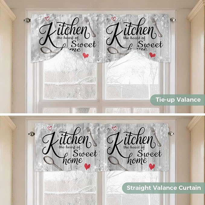 Kitchen Knife Fork Tie Up Valance Curtains - Image 5