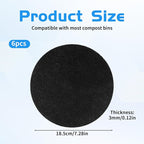 6 Pack Charcoal Filters for Compost Bucket, 7.25 in Round Compost Filters for - Image 2