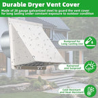 6 Inch Hooded Wall Vent with Mesh&Damper, 6in Dryer Vent Cover Outside Metal - Image 5