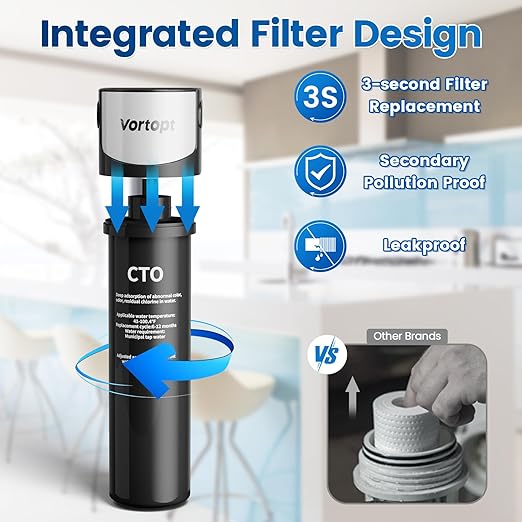 Vortopt Under Sink Water Filter System, NSF/ANSI 42 Certified Water Purifier - Image 5